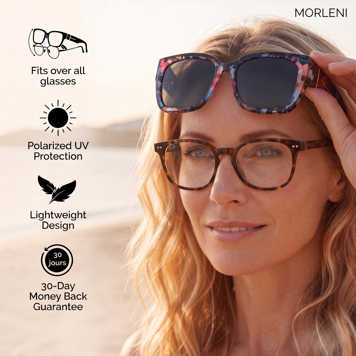 Polarized fit-over sunglasses for women